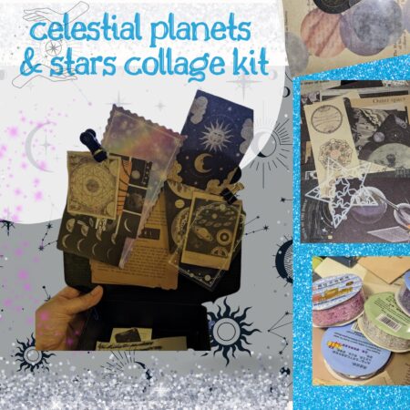 Collage in a Box: dreamy stars & planet collage kit- Explore the Mystical Universe of Cut-and-Paste Art