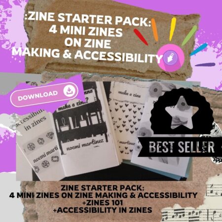 Zine Starter Pack: 4 Mini Zines on Zine Making & Accessibility PDF format downloadable content digital zine