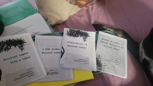 blackout poetry edupunk kit- with 4 mini zines and source material, accessibility, teaching, creating and advanced tips of blackout poems - Image 5
